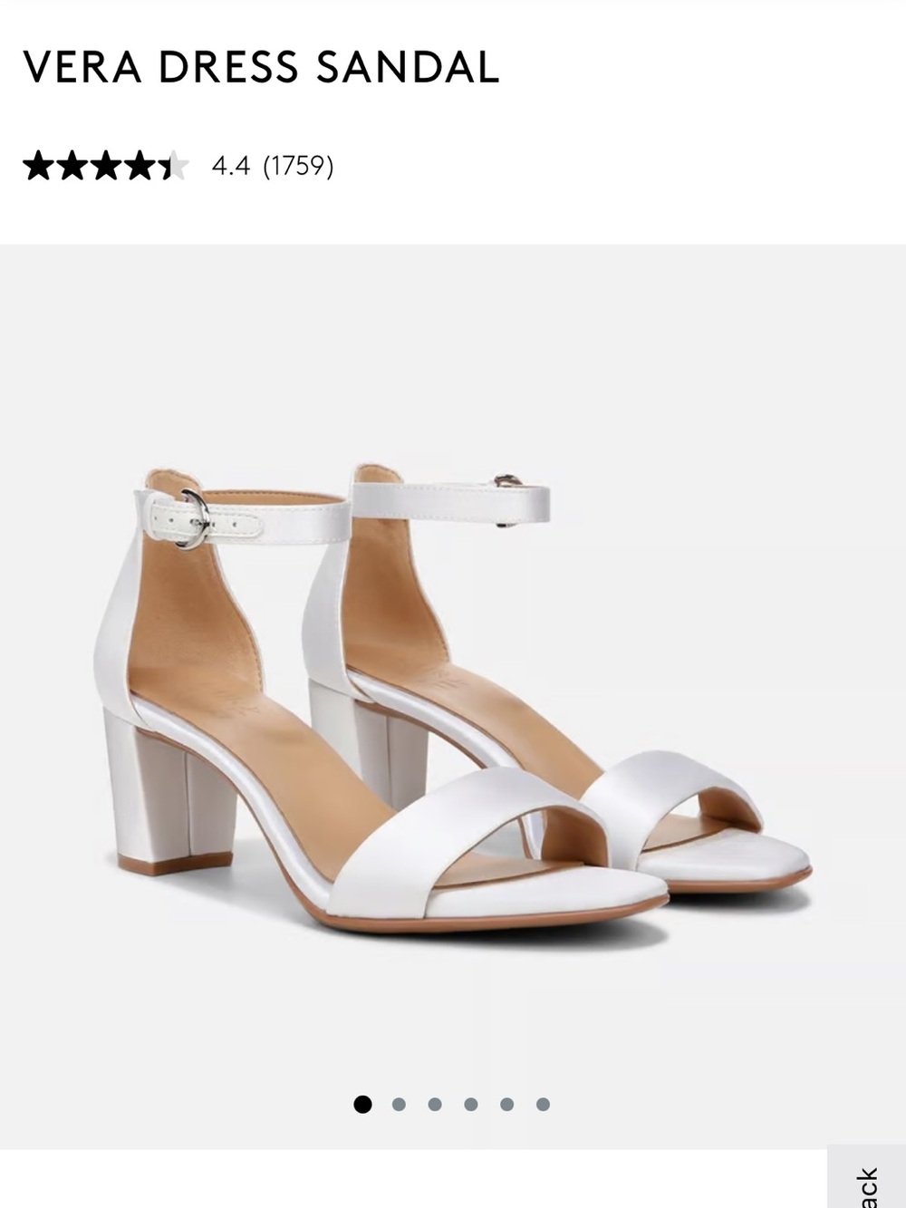 Naturalizer Vera White Ankle-Strap Block Heel Sandal